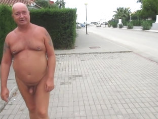 'Exhibitionist shows the city small dick nipples with piercings and tattoos